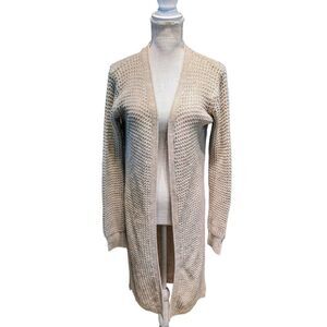 Rue21 Sweater Cardigan Women's Small Tan Knit Oversized Large Open Soft